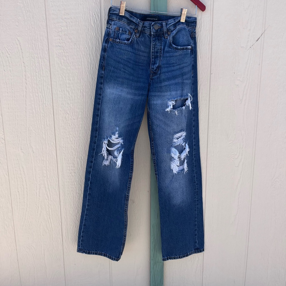 Aeropostale 90s Baggy Jeans Distressed Button Fly Y2K